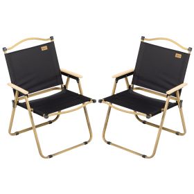 Folding Camping Chairs Set of 2 Lightweight Portable Armchairs for Outdoor Festivals Fishing Beach Black Folding Camping Chairs Set of 2 Lightweight Portable Armchairs for Outdoor Festivals Fishing Beach Black